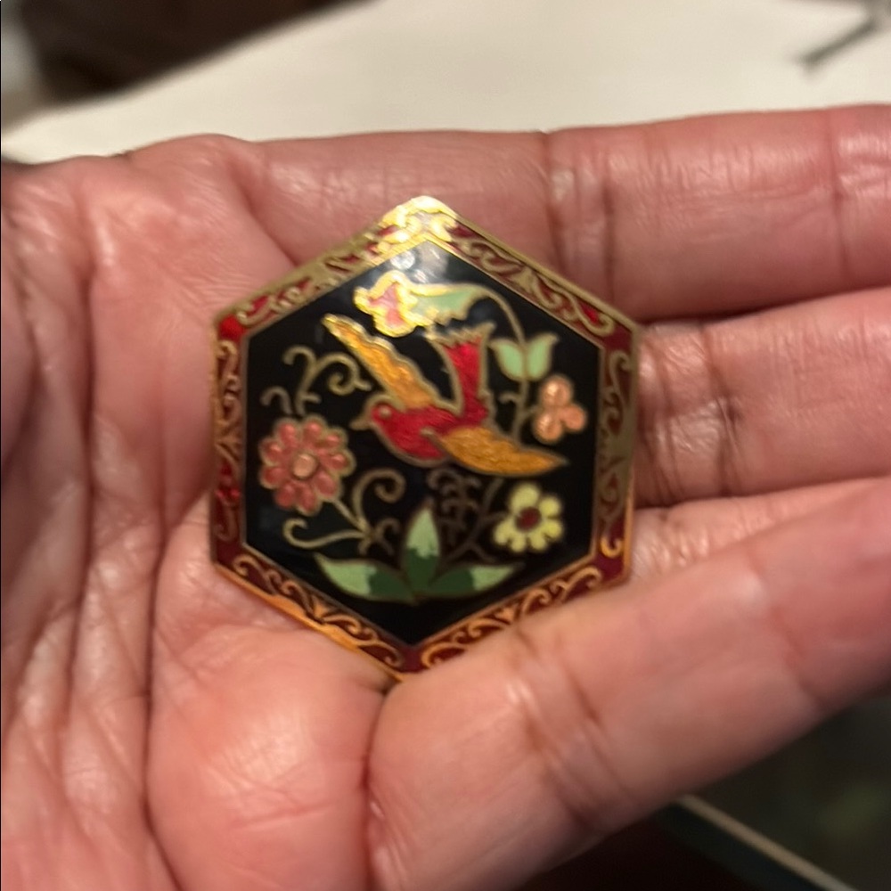 Elegant Black and Gold Enamel belt buckle NWOT